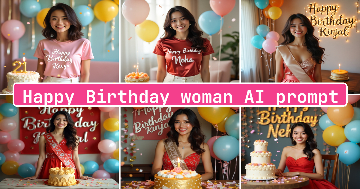Happy Birthday woman AI prompt - Aivana