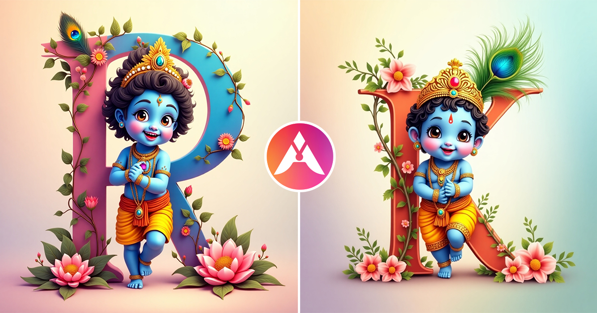 Krishna Alphabet Letter 4K Wallpaper - Aivana