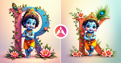 Krishna Alphabet Letter 4K Wallpaper